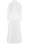 ELLERY WOMAN SWORD EMBROIDERED COTTON DRESS WHITE,GB 4772211931803305