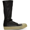 RICK OWENS RICK OWENS BLACK RUBBER SOCK HIGH-TOP SNEAKERS,RU18S5875 LNS