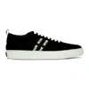 MSGM Black & White Suede Twin Logo Band Sneakers