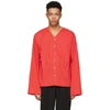 LEMAIRE LEMAIRE RED V-NECK SHIRT,M181SH128 LF213