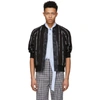 3.1 PHILLIP LIM / フィリップ リム 3.1 PHILLIP LIM BLACK PAINTED STRIPE BOMBER JACKET,S183-6252PSCM