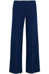 MOTHER OF PEARL BUTTON-EMBELLISHED COTTON-TWILL WIDE-LEG PANTS,3074457345618335970