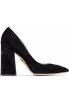 CHARLOTTE OLYMPIA CHARLOTTE OLYMPIA WOMAN BEAD-EMBELLISHED SUEDE PUMPS BLACK,3074457345618528845