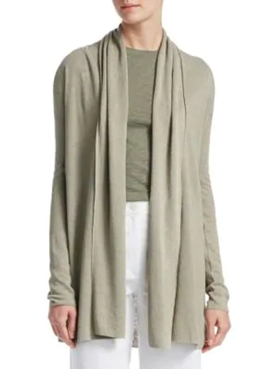 Theory New Harbor Open-front Cardigan In Washed Khaki