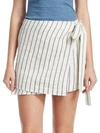 THEORY Striped Wrap Skirt