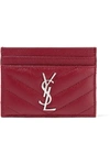 SAINT LAURENT QUILTED TEXTURED-LEATHER CARDHOLDER