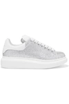 ALEXANDER MCQUEEN GLITTERED LEATHER EXAGGERATED-SOLE SNEAKERS