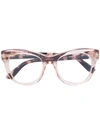 TOM FORD TOM FORD EYEWEAR CAT EYE GLASSES - BROWN,TF546312136571