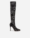 DOLCE & GABBANA BOOT IN STRETCH LACE AND GROS GRAIN,CU0361AG69080999