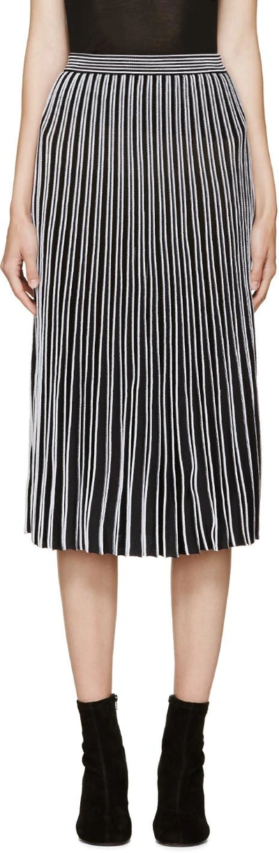 Proenza Schouler Black & White Pleated Skirt In Blackwhite