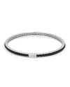 Lagos Sterling Silver Caviar Icon Onyx Beaded Bangle Bracelet In Onyx