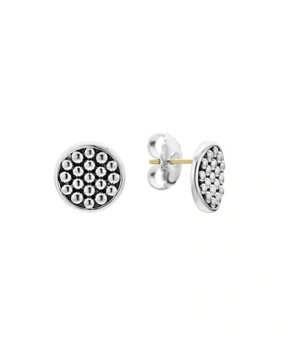 Lagos Sterling Silver Bold Caviar Button Stud Earrings