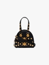 Versace Small Tribute Studded Leather Satchel - Black In Black
