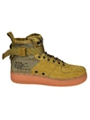 Nike Sf Air Force 1 Mid Sneakers In Green Nylon And Leather. In Desert Moss