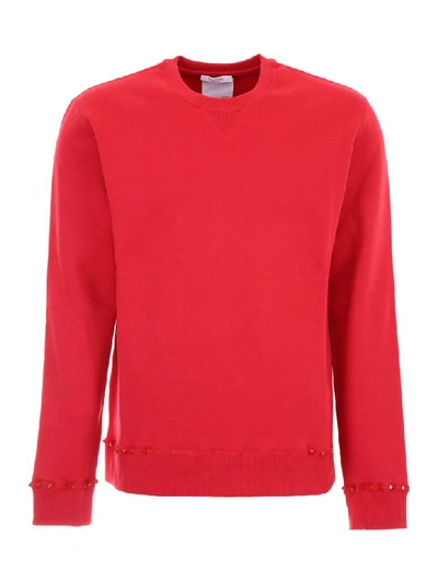 Valentino Rockstud Untitlted Sweatshirt In Red