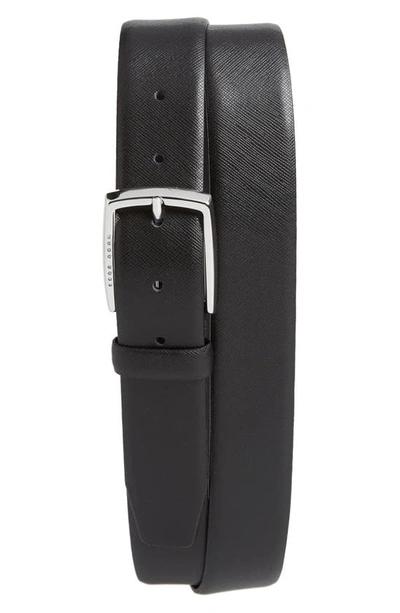 Hugo Boss Boss Celie Saffiano Leather Belt In Black
