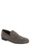 To Boot New York Alek   Leather Penny Loafers In Brown Suede