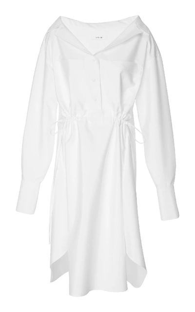 Adeam Drawstring Shirt Dress In White