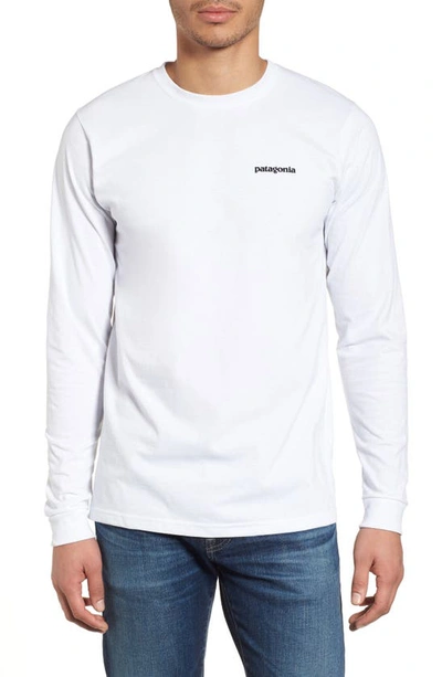 Patagonia Fitz Roy Horizons Responsibili-tee Logo-print Cotton-blend Jersey T-shirt In White