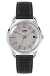 HENRY LONDON PICCADILLY LEATHER STRAP WATCH, 39MM,HL39-S-0075