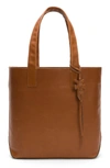 FRYE CARSON LEATHER TOTE - BROWN,DB571