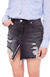 FREE PEOPLE RELAXED RIPPED DENIM SKIRT,OB767147