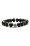 Lagos Caviar Ball Beaded Golden Obsidian Bracelet, 10mm In Golden Obsidian