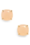 Kate Spade Mini Small Square Semiprecious Stone Stud Earrings In Light Pink/ Gold