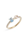 Nadri Two-stone Crystal Ring In Gold