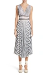 FUZZI MULTISTRIPE MIDI DRESS,F81143-10056