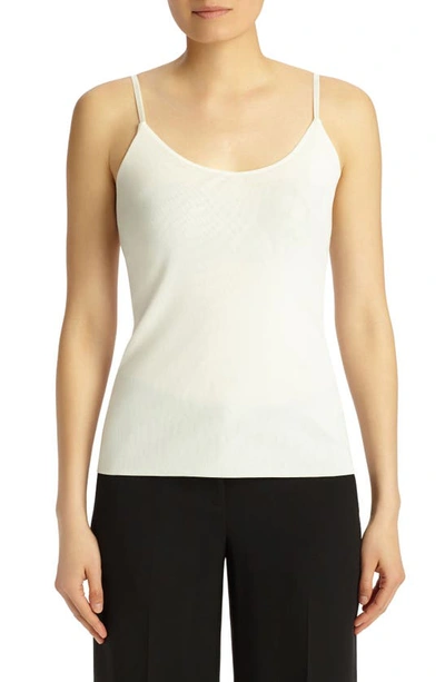 Lafayette 148 Mesh Jersey V-neck Tank In Cloud