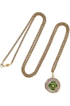FRED LEIGHTON COLLECTION 18-KARAT GOLD, DIAMOND, ENAMEL AND CHALCEDONY NECKLACE