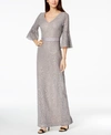 CALVIN KLEIN SEQUINED LACE BELL-SLEEVE GOWN