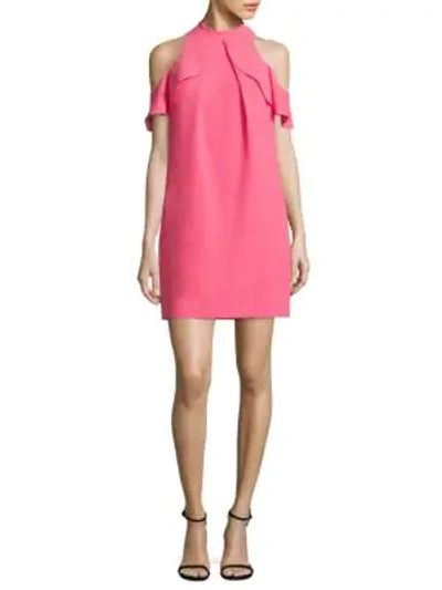 Trina Turk Amado Cold-shoulder Crepe Dress In Canyon Coral