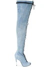 BALMAIN DENIM CAMPBEL BOOTS,S8FC183TDTD12728773