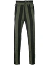 Damir Doma 15cm Striped Cotton Blend Pants In Green