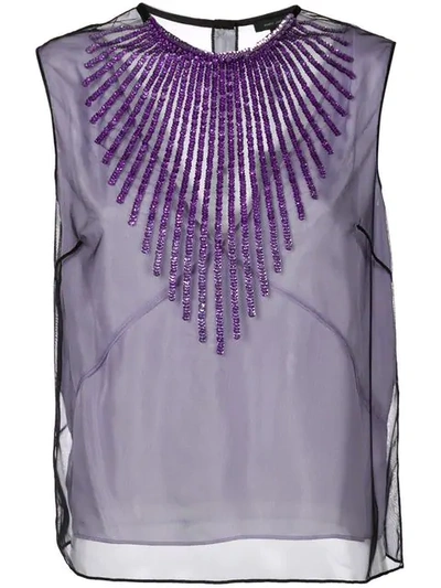 Marc Jacobs Tulle Embellished Tank Top In Viola