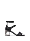 VIC MATIE VIC MATIE BLACK SANDAL WITH CLOSED HEEL AND MINI STRAPS,10521284