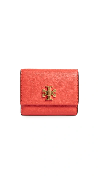 Tory Burch Kira Foldable Medium Wallet In Exotic Red/pink