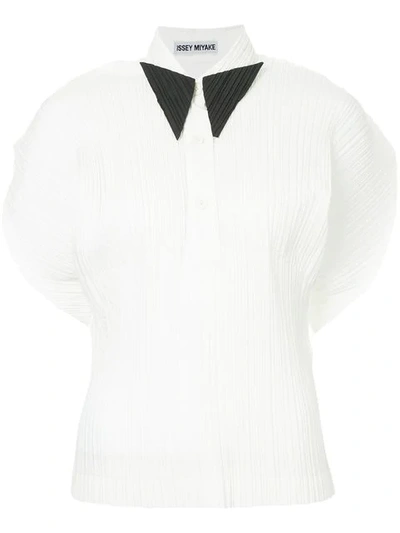 Issey Miyake Bow Tie Detail Shirt In White