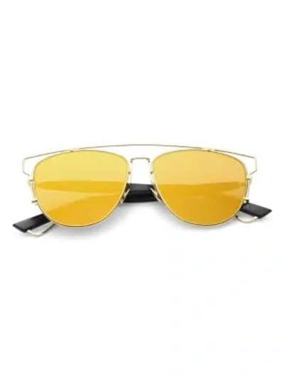Dior Technologic Cutout Aviator Sunglasses, Golden/black In Yellow