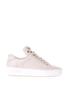 MICHAEL MICHAEL KORS PINK LEATHER SNEAKERS WITH METAL SUDS,10521638