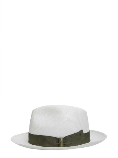 Borsalino Medium Brim Panama Hat In White