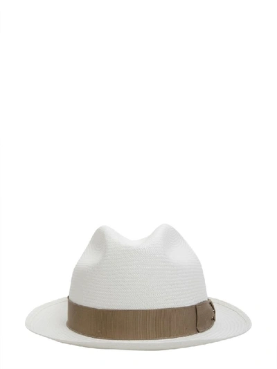 Borsalino Short Brim Panama Hat In White
