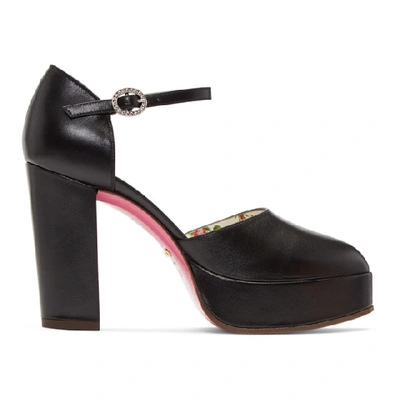 Gucci Agon Ankle Strap Platform Pump In Black