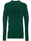 CURIEUX GREEN CASHMERE RIPPLE SWEATER,CAW16K03GREEN12478906