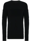 CURIEUX CURIEUX BLACK CASHMERE RIPPLE SWEATER,CAW16K03BLACK12478907