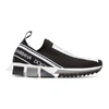 Dolce & Gabbana Black And White Runaway Knit Sneakers In Black,white,grey