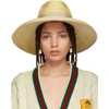 GUCCI GUCCI BEIGE STRAW WIDE-BRIM HAT,505455 4HC16