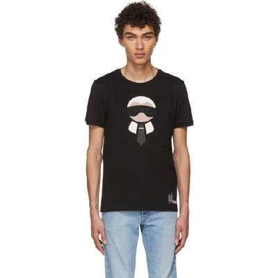 Fendi Karlito Studded Short-sleeve T-shirt, Black